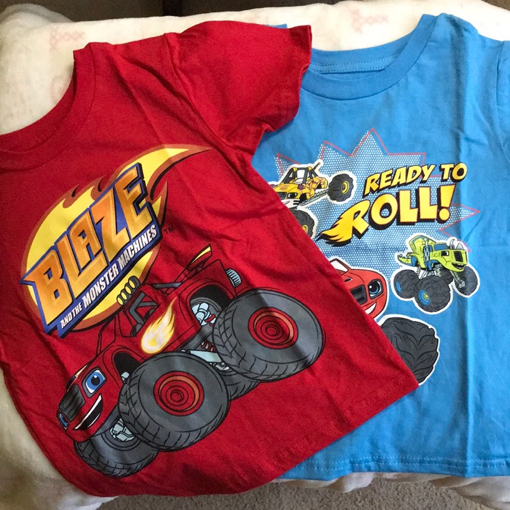 2 new blaze and the monster machine t shirts